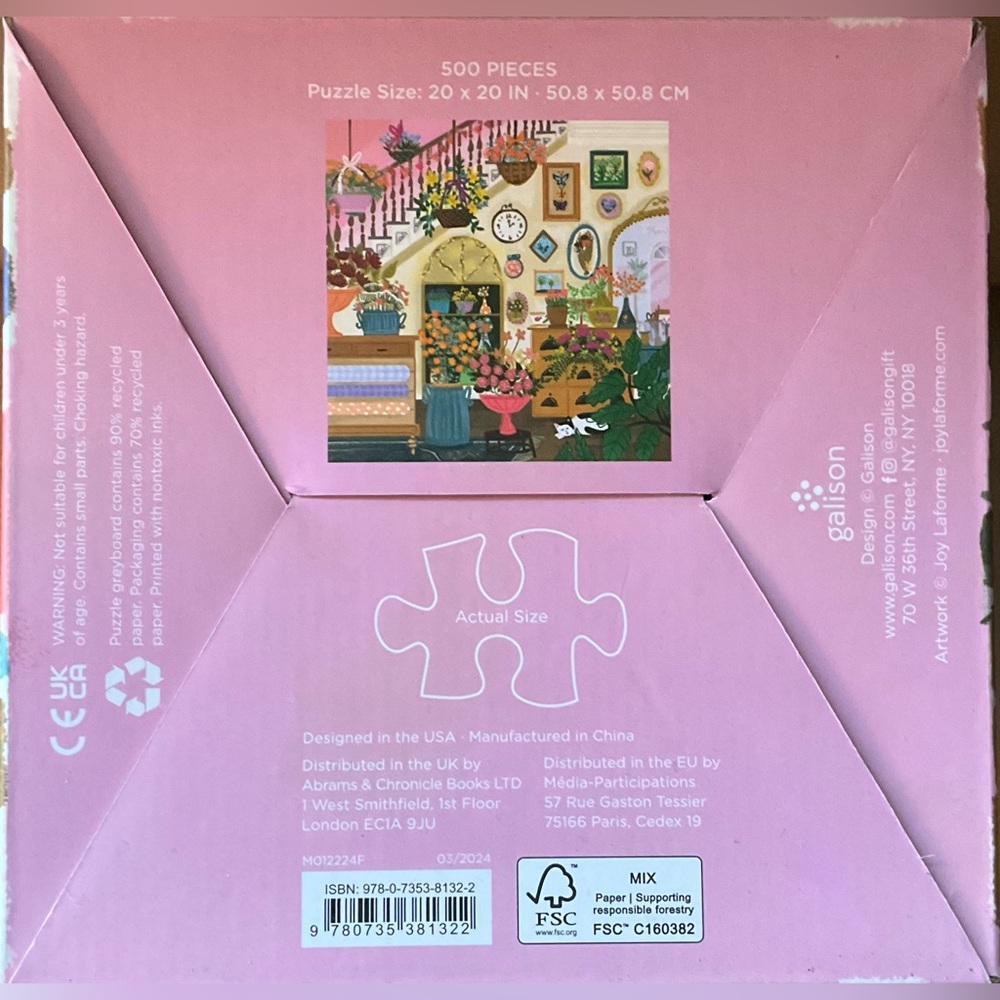 Galison “Flower Shop” 500 piece puzzle - Picture 2 of 4